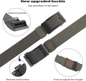 img 3 attached to JUKMO Webbing Ratchet Automatic Buckle Men's Accessories and Belts