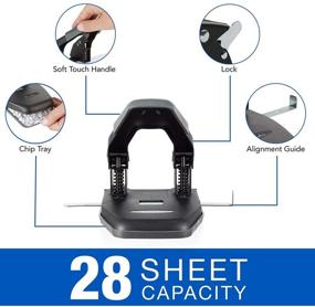 img 3 attached to 🔳 Swingline Comfort Handle Two Hole Puncher, 28 Sheet Capacity, 50% Easier to Use, Black (74050)