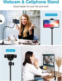 img 3 attached to 📹 Puroma 25 Inch Flexible Gooseneck Webcam Stand with Jaws Clamp Clip Desk Mount Holder - Upgraded 360 Degree Rotation for Logitech Webcam C925e, C922x, C922, C930e, C930, C920, C615