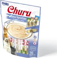 🐱 inaba churu cat treats, grain-free, lickable, squeezable creamy purée | vitamin e & taurine | 0.5oz each tube | 20 tubes | tuna flavor logo