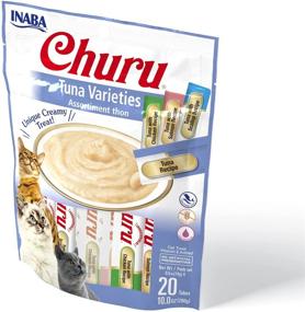 img 4 attached to 🐱 INABA Churu Cat Treats, Grain-Free, Lickable, Squeezable Creamy Purée | Vitamin E & Taurine | 0.5oz Each Tube | 20 Tubes | Tuna Flavor