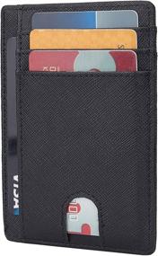 img 1 attached to LinsCraft Crosshatch Leather Black Men's Accessories: Stylish Wallets, Card Cases & Money Organizers