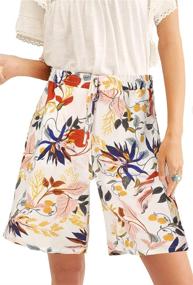 img 4 attached to 🌺 Yukiwi Women Oceanside Beach Tie Belted Board Short: Leopard Floral Print Delivers Stylish Beachwear