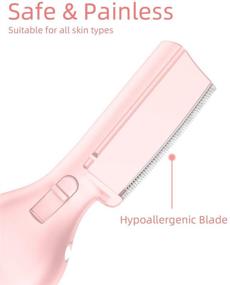 img 3 attached to Women's Eyebrow Trimmer with Light - Painless Electric Razor, Cordless Hair Remover for Face, Lips, Armpit - Portable Rechargeable Bikini Shaver