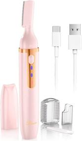 img 4 attached to Women's Eyebrow Trimmer with Light - Painless Electric Razor, Cordless Hair Remover for Face, Lips, Armpit - Portable Rechargeable Bikini Shaver