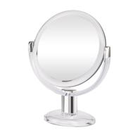 🔍 clear & transparent double sided makeup mirror by gotofine - 360 degree rotation, 1x & 10x magnification logo