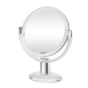 img 4 attached to 🔍 Clear & Transparent Double Sided Makeup Mirror by Gotofine - 360 Degree Rotation, 1X & 10X Magnification