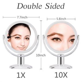 img 2 attached to 🔍 Clear & Transparent Double Sided Makeup Mirror by Gotofine - 360 Degree Rotation, 1X & 10X Magnification