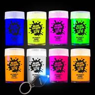 🎨 blue squid uv glow in the dark paint for face & body - fluorescent neon colors, set of 8 face paints + free ultraviolet flashlight | vibrant glow makeup for festivals & blacklight parties logo