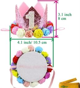 img 1 attached to 👑 Wiz BBQT 2 Pcs Adorable Crown Shaped Cat Dog Pet 1 Year Birthday Headband and Pink Star Hair Accessories for Dogs Cats Pets