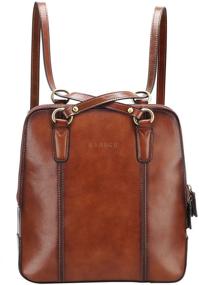 img 4 attached to 🎒 Stylish Banuce Brown Leather Convertible Backpack Purse for Women - Fashionable Shoulder Bags