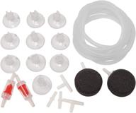 complete air pump accessories set for aquariums: honbay 19pcs - 6.5ft airline tubing, bubble diffusers, check valves, connectors, suction cups logo