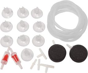 img 4 attached to Complete Air Pump Accessories Set for Aquariums: HONBAY 19pcs - 6.5ft Airline Tubing, Bubble Diffusers, Check Valves, Connectors, Suction Cups