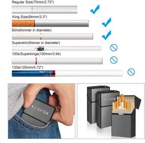 img 3 attached to 🔥 X-Lighter Cigarette Case: 20pcs Capacity, 2 Removable USB Plasma Lighter, Windproof, Moisture Proof & Scratch Resistant