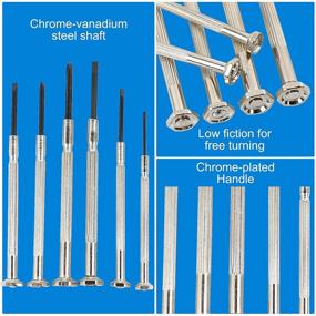 img 2 attached to Набор из 6 отверток для точных работ по ремонту очков и не только - мини-набор отверток с плоской и крестовой головками, 6 разных размеров для ремонта часов и электроники.