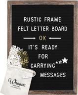 🖼️ vintage wooden frame letter board: stylish 12x16 inch black felt message board logo
