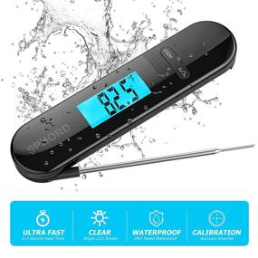 img 3 attached to 🌡️ Digital Meat Thermometer, Instant Read Food Thermometer, IP67 Waterproof with Backlight and Magnet for Kitchen Cooking, Grilling, BBQ, Baking, Liquids, Oil