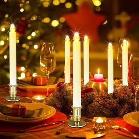 img 1 attached to 🕯️ MAIAGO 12 Pack Flameless Christmas Window Candles | LED Candle Lights with Remote Timer Function | Battery Operated Flickering Candles | Removable Holders & Suction Cups Included