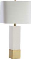 💡 jonathan y jyl5009a jeffrey 29" metal/marble led lamp - contemporary & transitional lighting for bedroom, living room, office, college dorm & more - brass gold/white логотип