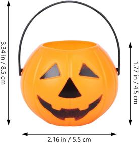 img 3 attached to 🎃 LUOEM 10pcs Halloween Pumpkin Candy Bucket - Portable Trick or Treat Bags for Party Favors - 3.34 x 2.16 x 1.77 Inch (Orange)