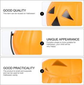 img 1 attached to 🎃 LUOEM 10pcs Halloween Pumpkin Candy Bucket - Portable Trick or Treat Bags for Party Favors - 3.34 x 2.16 x 1.77 Inch (Orange)