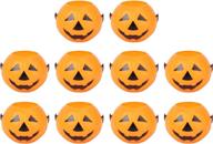 🎃 luoem 10pcs halloween pumpkin candy bucket - portable trick or treat bags for party favors - 3.34 x 2.16 x 1.77 inch (orange) logo