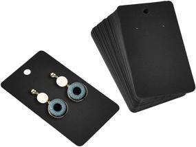 img 3 attached to 🏷️ Coopay 200-Piece Earring Display Cards: Blank Kraft Paper Tags for DIY Earrings - 3.5 x 2 Inches (Black)
