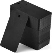 🏷️ купей карточки для показа сережек: 200 штук, набор из черного крафт-папира 3.5 x 2 дюйма (черные). логотип