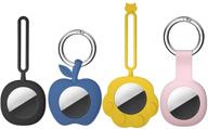 🔒 protect your apple airtags with a silicone case keychain - 4 pack holder for luggage, wallet, or dog collar logo