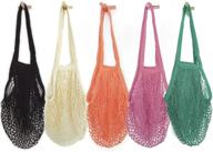 🛍️ hotshine mesh bags: 5 reusable cotton net grocery bags for eco-friendly shopping! логотип