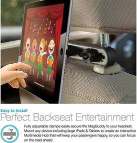 img 2 attached to Naztech MagBuddy Headrest Mobile/Cellular Device Mount – Ultimate Backseat Entertainment Solution with Insta-Lock Technology, Fully Adjustable for Smartphones, Tablets, eReaders, iPads, & More (Black)