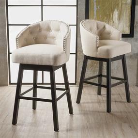 img 3 attached to 🪑 Christopher Knight Home 295977 Ogden Barstool Set, 2-Pieces, Beige