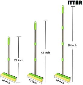 img 3 attached to 🧼 ITTAR 58 Inch Extension Pole Window Squeegee - Multipurpose Window Cleaning Tools with Long Handle for Auto, Indoor, Outdoor Glass - Car Windshield Squeegee with 10 Inch Sponge Head