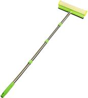 🧼 ittar 58 inch extension pole window squeegee - multipurpose window cleaning tools with long handle for auto, indoor, outdoor glass - car windshield squeegee with 10 inch sponge head logo