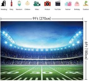 img 1 attached to ⚽️ RUINI Football Field Photography Backdrop for Football Field Auditorium Light Themed Party - 9x6FT