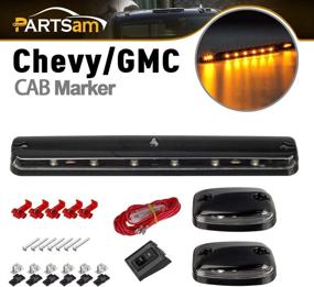 img 4 attached to Partsam 3PCS Clear Lens Cab Roof Marker Lights 12LED Amber Top Assembly - Compatible with Silverado/Sierra 1500 2500 3500 2500HD 3500HD 2007-2014 - Quality Light Upgrade