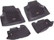 🚙 rugged ridge 12987.10 all-terrain floor liner kit - black, fits 1997-2006 jeep wrangler tj and lj models logo