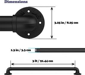 img 3 attached to 🛠 NEYTON 3ft Iron Stair Handrail for Indoor, Durable Wall Mounted Staircase Handrails with Heavy Duty Iron Pipe Railing