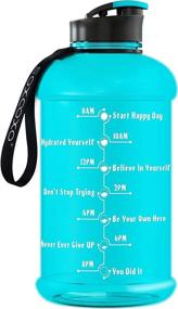 img 4 attached to 💧 Aqua SOXCOXO Half Gallon Motivational Water Bottle with Straw - Large Sports Water Bottle with Time Marker for School, Gym, Fitness, and Outdoor Activities