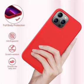 img 2 attached to Miracase iPhone 13 Pro Case 6.1 inch (2021) - Soft Liquid Silicone Gel Full Body Protection (Red)