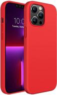 miracase iphone 13 pro case 6.1 inch (2021) - soft liquid silicone gel full body protection (red) logo