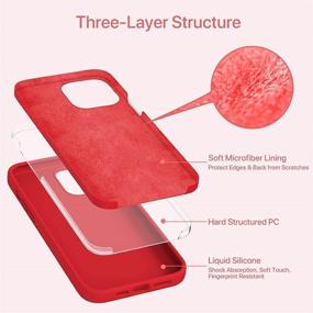 img 1 attached to Miracase iPhone 13 Pro Case 6.1 inch (2021) - Soft Liquid Silicone Gel Full Body Protection (Red)