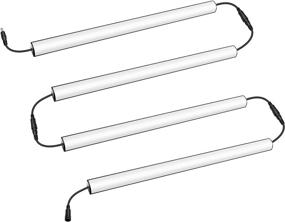 img 4 attached to 💡 Dimmable LED Under Cabinet Light Fixture - Ideal for Kitchen, Closet, Shelves, Hallway - Includes Power & Dimmer Switch - 13inch, Linkable, 5000K Pure White - V-Shape Design - Pack of 4