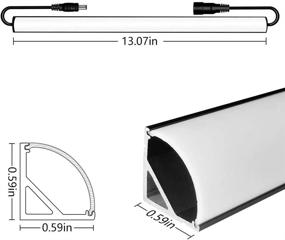 img 3 attached to 💡 Dimmable LED Under Cabinet Light Fixture - Ideal for Kitchen, Closet, Shelves, Hallway - Includes Power & Dimmer Switch - 13inch, Linkable, 5000K Pure White - V-Shape Design - Pack of 4