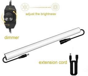 img 2 attached to 💡 Dimmable LED Under Cabinet Light Fixture - Ideal for Kitchen, Closet, Shelves, Hallway - Includes Power & Dimmer Switch - 13inch, Linkable, 5000K Pure White - V-Shape Design - Pack of 4