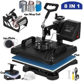 img 3 attached to 🔥 MYSUB 8 in 1 Swing Away Heat Press Machine: 12x15 inch Digital Vinyl Transfer Combo Kit for T Shirts, Mugs, Hats, Plates & More!