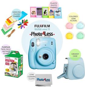 img 2 attached to Fujifilm Instax Mini 11 Instant Camera Instax Mini Twin Pack Film Hanging Frames Plastic Frames Case Close Up Filters - All Inclusive Bundle! (Sky Blue)