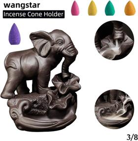 img 2 attached to 🐘 Wangstar Backflow Incense Holder Waterfall Incense Burner Elephant Incense Cones Sticks Holder Ceramic Figurine Home Decor Gift Decorations Statue (Little Elephant) - Enhanced SEO