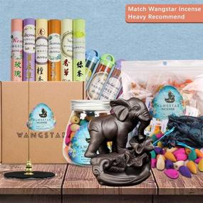 img 1 attached to 🐘 Wangstar Backflow Incense Holder Waterfall Incense Burner Elephant Incense Cones Sticks Holder Ceramic Figurine Home Decor Gift Decorations Statue (Little Elephant) - Enhanced SEO