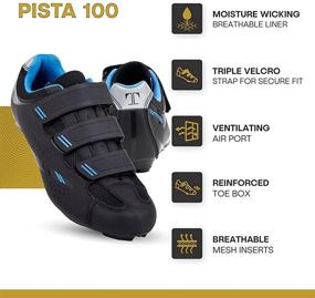 img 3 attached to 👟 Tommaso Pista Women's Indoor Cycling Ready Cycling Shoe Bundle: Compatible Cleat, Look Delta, SPD - Black, Blue, Pink, White